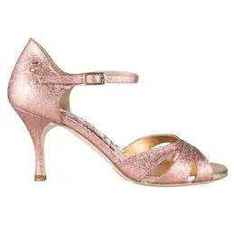 tango dance shoes Biella Rose Copper Glitter 90 By Tangolera