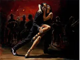 Tango in red painting